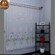 Vitrases Gorden L200xT200Tebal Dalaman/Gorden vitrases Motif Matahari/vitrase gorden putih polos
