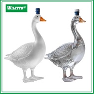 Transparent Glass Liquor Bottle Collectible Spirit Bottle Goose Bird Shape Whiskey Decanter 3d Glass