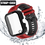 For Amazfit Bip 3 Pro Case Bumper +Tempered Glass Screen protector Full Cover Hard PC Shell + bip 3 Strap Silicone Bracelet Band