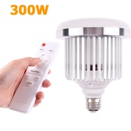 85W/300W LED Light Bulb 3200K-5500K Photography Lamp Bulb Energy-saving E27 Mount Remote Control for