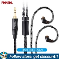 Faaeal cáp tai nghe 16-Strand OFC mạ bạc nâng cấp Cáp 3.5/4.4mm phích cắm thẳng qdc/2pin-0. 78mm kết