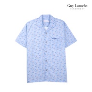 Guy Laroche Collared Pajamas Short Sleeves Long Pants Printed Pattern Soft Cotton Fabric Comfortable