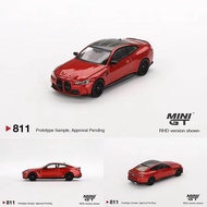 PreSale MINIGT 811 1:64 M4 Competition G82 Sahkir Orange Diecast Model Collection Toys