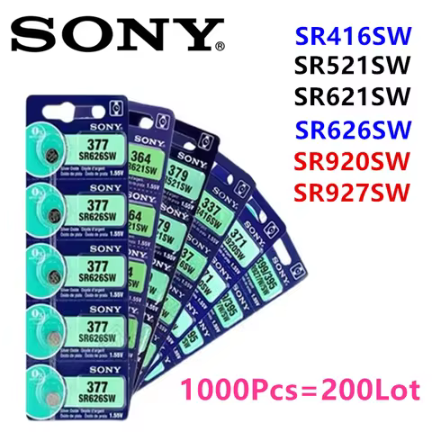 1000Pcs Original Sony 337 SR416SW 364 SR621SW 371 SR920SW 377 SR626SW 379 SR521SW 395 399 SR927SW Bu