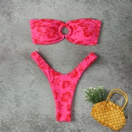 ชุดบิกินี่พิมพ์ลายดอกไม้ Ruched ของ Polovedo Official