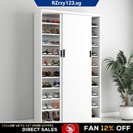 RZrzy123.sg  Outdoor Steel Balcony Shoe Cabinet Sliding Door Shoe Rack Cabinet With Lock Household S