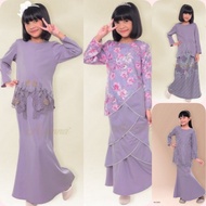 🌹BAJU KURUNG GIRL LILAC🌹 Baju Kurung Lace Kanak-kanak Perempuan XS -2XL Baju Raya Sedondon 2025