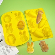 Easter Rabbit Radish Silicone Baking Tray DIY Pudding Chocolate Dessert Cake Baking Mold Handmade Soap Muold DBS378