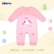 Body sơ sinh bé trai bé gái Tay Dài Vải thun lạnh cao cấp Dokma size từ 0-9kg- Body liền thân cho bé