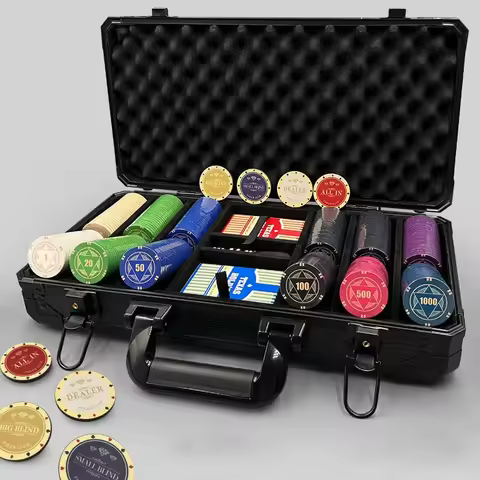 -for EPT WPT Numbered Monte Carlo Casino Royale Game Chips 300 500 Ceramic Poker Chips Set with Case