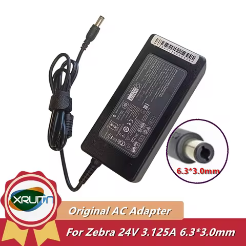 Original SAWA-52-312524 AC Adapter 24V 3.125A 75W P1076001-006 Power Supply For ZEBRA GX420T GX430T 