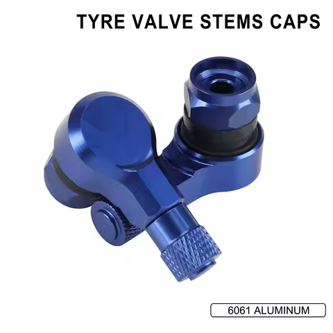 Motorcycle CNC Universal Bule 2PCS Rim Wheel Valve Stems Tire Tyre Cap 90 Degree For YAMAHA YZF R1 R