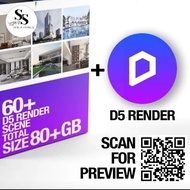Promo !!! D5 Render + 60 + Scene 80 + GB Pro PBR BK Material Library 70 GB dan Material Library Poho