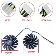 NEW Cooling Fan 95MM 4PIN/6pin PLD10010S12HH For MSI GTX 980Ti 980 970 960 950 R9 380 R9 390 R9 390X
