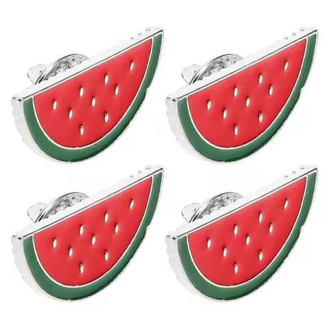 4 Pcs Watermelon Brooch Enamel Pins Pines Gaza Clothespin Cartoon Cute Brooches Pearl