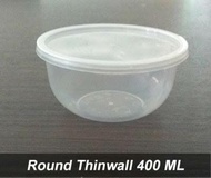 Thinwall Bulat 400ml 1pcs mangkok plastik bulat tahan panas microwave