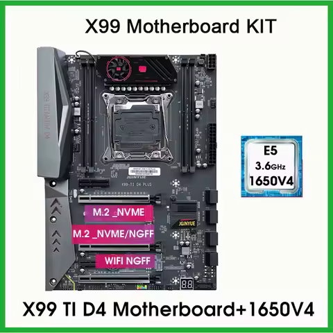 X99 TI D4 c612 Motherboard Combo with Xeon E5 1650 V4 CPU Kit LGA 2011-3 Support DDR4 RAM Memory NVM
