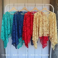 Cape Brukat Azzahra Long Seri OneTone / Cape Brokat / Outer Cape Brukat Azz-Long 12 Warna / Kebaya M