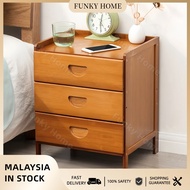 Funky Home-Bamboo Bedside Table With Drawer Storage Bedside Table Bedroom Storage Cabinet Meja Tepi 