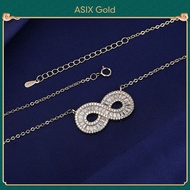 ASIX GOLD แหวน Mobius ความรักนิรันดร์เพชรจี้ผู้หญิงเสน่ห์เกาหลีแฟชั่นสร้อยคอความงามการออกแบบของขวัญเ