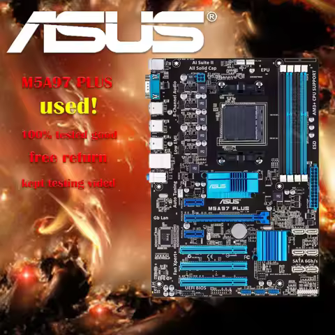 Asus M5A97 PLUS Desktop Motherboard 970 Socket AM3 DDR3 SATA3 USB2.0