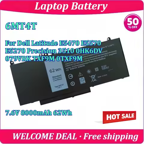 New 6MT4T Laptop Battery For Dell Latitude E5470 E5570 E5270 Precision 3510 0HK6DV 079VRK TXF9M 0TXF