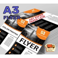 FLYER A3 SIZE 128GSM/157GSM ART PAPER 100pcs