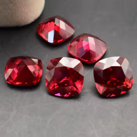 Large Natural Red Ruby Gem 12.0mm 6.0Cts Square Shape AAAA+ Sri-Lanka VVS Loose Gemstone For Jewelry