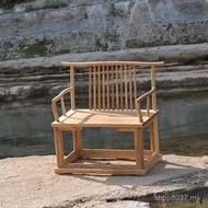 Elm Solid Wood Wide Meditation Single Chinese Chair Plate Leg Chair Meditation Stool Meditation Medi