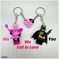 Cute Batman keychain couple backpack pendant compatible with LEGO keychain