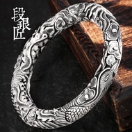 Bracelet Embossed Technique Silver Bracelet S999 Sterling Silver Bracelet Double Phoenix Chaoyang Si