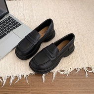 Giày Loafer Nữ Phong Cách Retro Anh Quốc Đế Cao Chất Liệu PVC Thời Trang Thoải Mái Dùng Hàng Ngày Mù