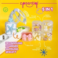 5in1 Samsung 25 Watt Wavy Charger Case | 5-in-1 Charger and Cable Head Protector SET for Samsung 25 