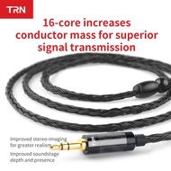 TRN T2 16 Core Black Silver Plated HIFI Upgrade Cable 3.5/2.5mm Plug MMCX/2Pin Connector For TRN V80 V30 KZ AS10 AS16 ZS10 CCA C10 C16