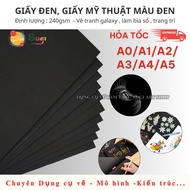 [ EXPRESS ] Black paper A0 / A1 / A2 / A3 / A4 / A5 - art black paper - 240gsm thick paper [ Sugi ar