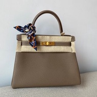 全新愛馬仕 Hermes Kelly 28 etoupe 大象灰金扣 togo