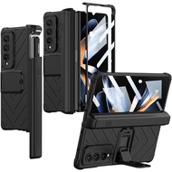 Galaxy Z Fold 5 Armor Case, Samsung Fold 5 Case with S Pen Holder &amp; Hinge Protection, Built-in Front Screen Protector Case with Kickstand Samsung Galaxy Z Fold 5 for Men