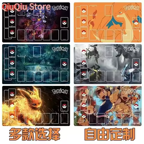 Anime GAME PTCG Dedicated Card Playmat Battle Against Pikachu Charizard Gengar Kyurem Kyogre Gifts T