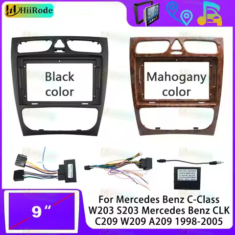 Hiirode Car Android Radio Stereo Player Frame Fascia For Mercedes Benz C G Class CLK C209 W203 S203 