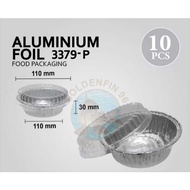 3379-P圆形铝箔餐盒附盖Aluminium Foil Tray 3379‑P (Bulat) dengan Penutup ALUMINIUM FOIL TRAY WITH LID(10PCS)