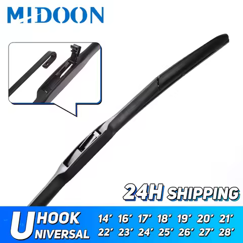 1Pc Universal Front Hybrid Wiper Blade 14" 16" 17" 18" 19" 20" 21" 22" 24" 26" U / J Type Hook Winds