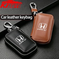 Honda HR-V Leather Car Key Case Protective Auto Key Fob Cover with Key Chain for HRV Ru5 1.8L Ru1 1.