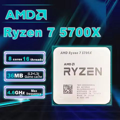 AMD New Ryzen 7 5700X R7 5700X 3.4GHz 8 Core 16 Thread CPU Processor 7NM L3=32M Socket AMD AM4 Gamin