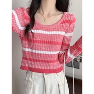 Slim Fit Striped Women's Autumn Sweater - Stylish Layering Essential