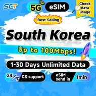 Wefly South Korea eSIM 5G 1-30Days Unlimited Data eSIM Korea SIM Card SK eSIM send in 1min