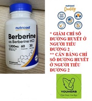 BERBERINE HCL - NUTRICOST- 60 CAPS- 600MG – Hổ trợ điều trị tiểu đường type 2- Giảm & Cân Bằng Đường