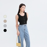 50% Fifty Percent|Sleeveless Buttoned Short Top|02383122002