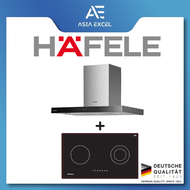HAFELE HH-D90B2 90CM CHIMNEY HOOD WITH TOUCH CONTROL + HAFELE 536.08.897 75CM 2 ZONE HYBRID INDUCTION AND CERAMIC BUILT-IN HOB
