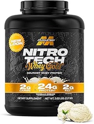 MuscleTech NitroTech 100% Whey Gold French Vanilla Crème Protein Supplement, Vanilla Cream, 2.27 kil