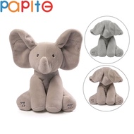 PAPITE【ReadyสหรัฐอเมริกาStock】30ซม.ทารกนุ่มสบายElephant Playmate Calm Babyตุ๊กตาช้างของเล่นหมอนตุ๊กตานุ่มและน่ารักCuddlyผ้าGreat Gift Ideaสำหรับเด็กและผู้ใหญ่ (รวมแบตเตอรี่)